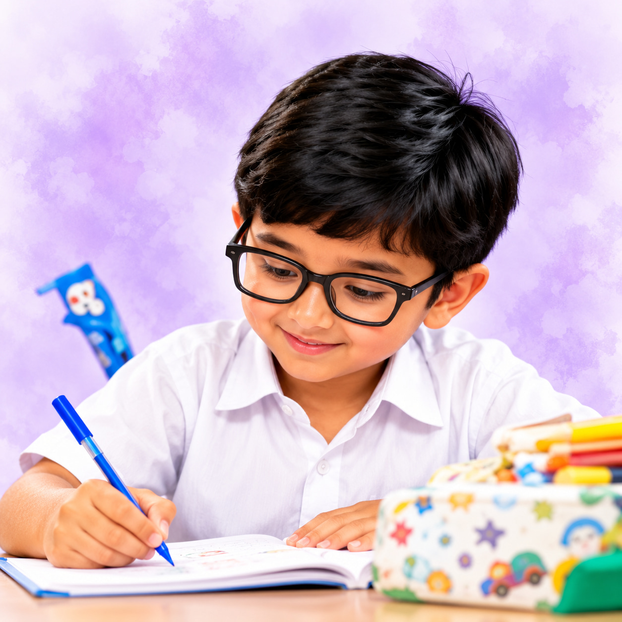 Student solving maths problems with confidence